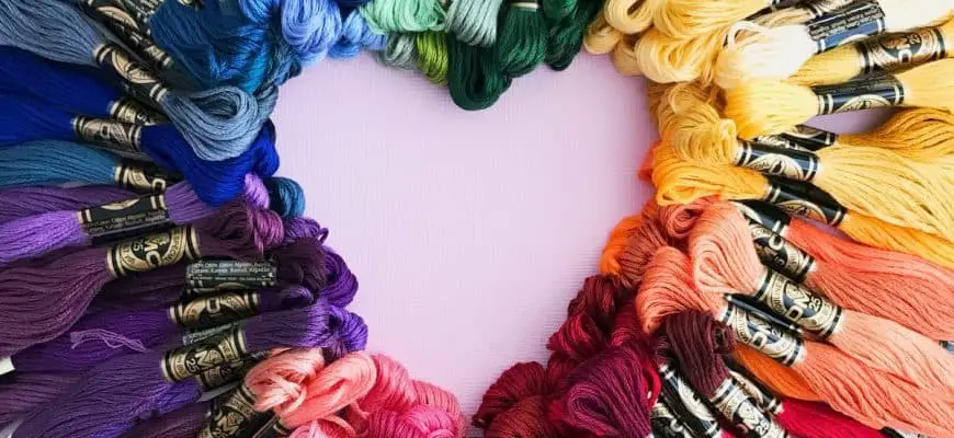 assorted-color yarns