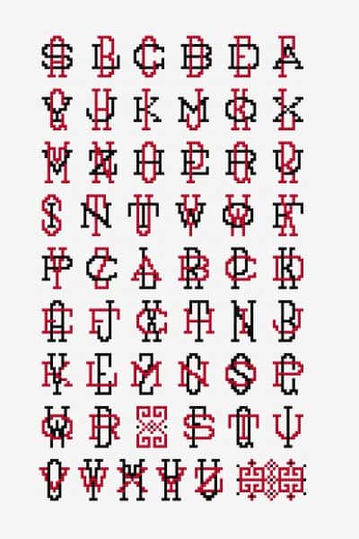 cross stitch alphabet patterns